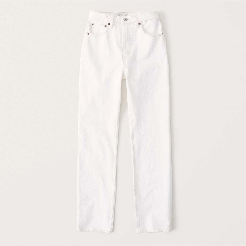 Abercrombie & Fitch 90s Ultra High Rise Straight Jeans - 25 - Off-White